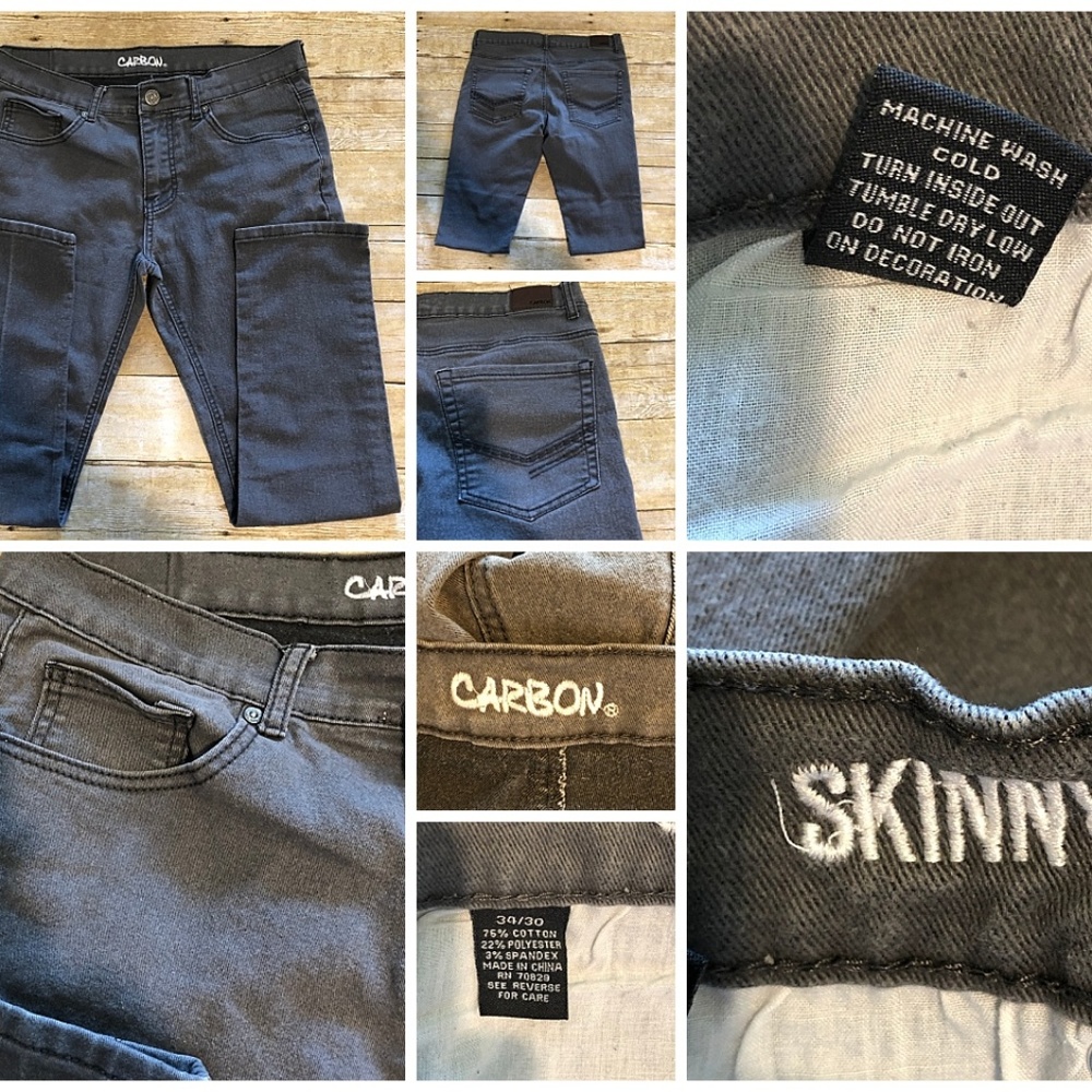 Gray Skinny Jeans Actual Measurements W36 L28.75